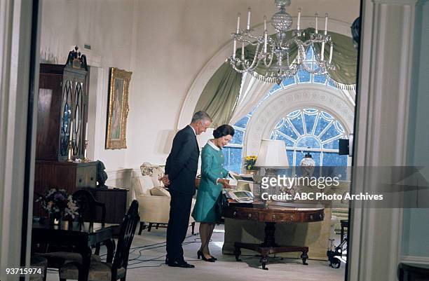 Walt Disney Television via Getty Images SPECIAL - "Mrs. L.B.J.'s Washington" - 1/1/68, Howard K. Smith, Lady Bird Johnson,