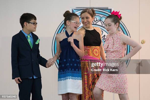 Designer Marisol Deluna and students attend the Marisol Deluna Foundation 1st Annual Community Fashion Show at the San Antonio Garden Center on March...