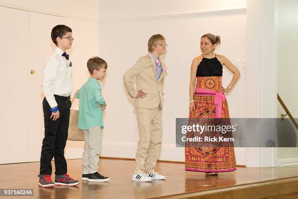 Designer Marisol Deluna and students attend the Marisol Deluna Foundation 1st Annual Community Fashion Show at the San Antonio Garden Center on March...