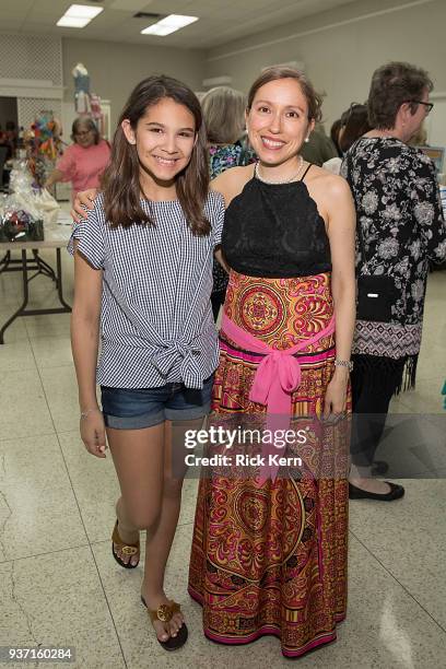 Designer Marisol Deluna and a student attend the Marisol Deluna Foundation 1st Annual Community Fashion Show at the San Antonio Garden Center on...