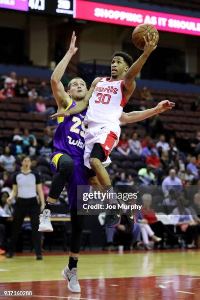 Frazier of the Memphis Hustle drives to the basket during the game against the South Bay Lakers during a NBA G-League game on March 23, 2018 at...