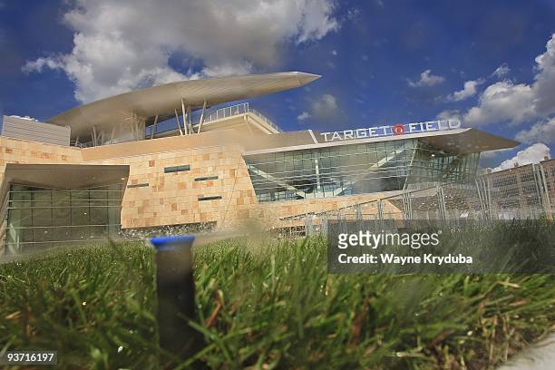 An exterior general view of Target Field's Metropolitan Club and Pro Shop on August 27, 2009 at Target Field in Minneapolis, Minnesota. The opening...