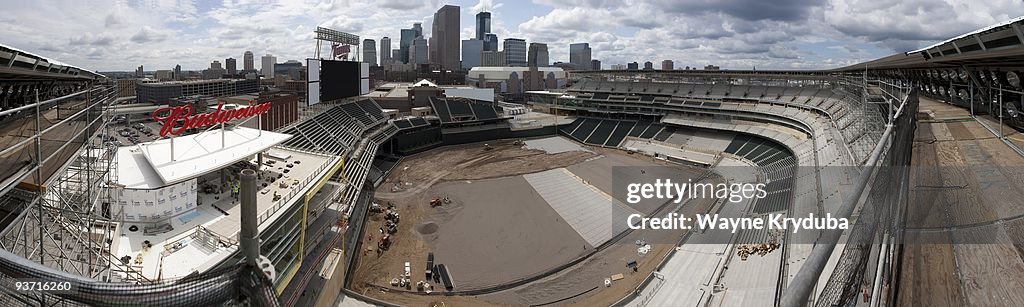 Target Field Fly Over A panoramic view looking across the Minnesota Twins Target Field from ...