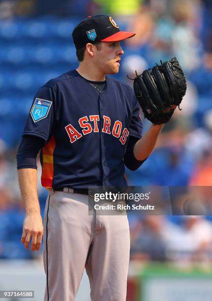 Collin McHugh of the Houston Astros in action during a spring training game against the New York Mets at First Data Field on March 6, 2018 in Port...