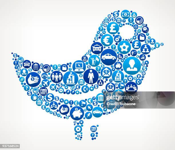 bird business and finance blue icon pattern - round conference table stock illustrations