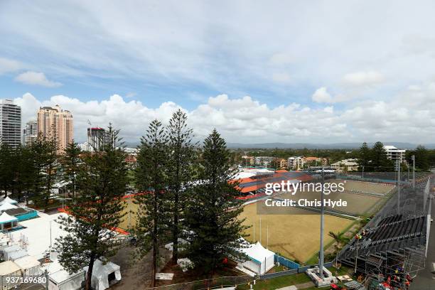 General view of the Lawn Bowls Showcase ahead of the 2018 Gold Coast Commonwealth Games at Broadbeach Bowls Club on March 24, 2018 in Gold Coast,...