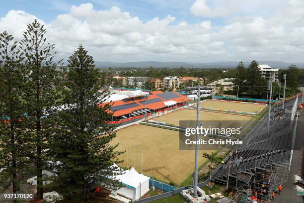 General view of the Lawn Bowls Showcase ahead of the 2018 Gold Coast Commonwealth Games at Broadbeach Bowls Club on March 24, 2018 in Gold Coast,...