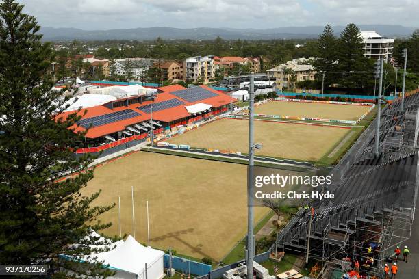 General view of the Lawn Bowls Showcase ahead of the 2018 Gold Coast Commonwealth Games at Broadbeach Bowls Club on March 24, 2018 in Gold Coast,...