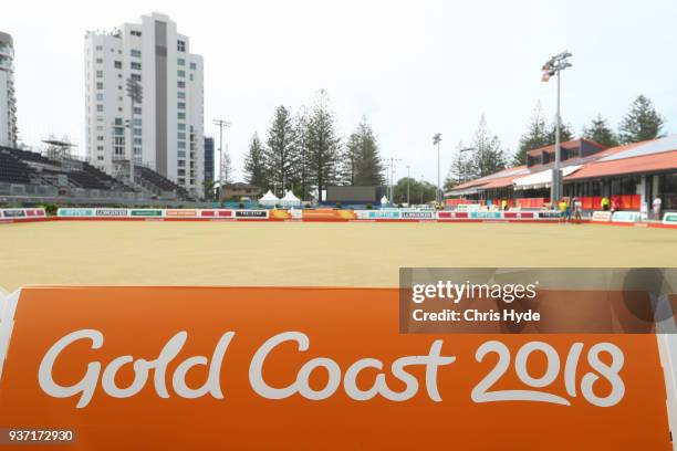 General view of the Lawn Bowls Showcase ahead of the 2018 Gold Coast Commonwealth Games at Broadbeach Bowls Club on March 24, 2018 in Gold Coast,...