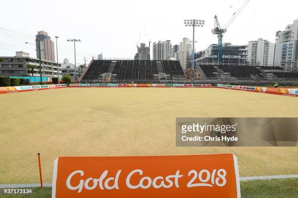 General view of the Lawn Bowls Showcase ahead of the 2018 Gold Coast Commonwealth Games at Broadbeach Bowls Club on March 24, 2018 in Gold Coast,...