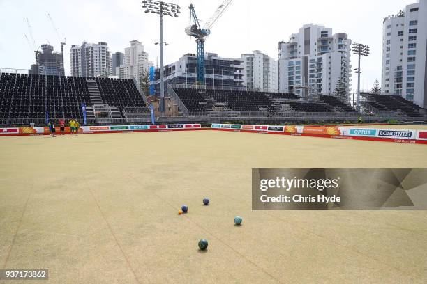 General view of the Lawn Bowls Showcase ahead of the 2018 Gold Coast Commonwealth Games at Broadbeach Bowls Club on March 24, 2018 in Gold Coast,...