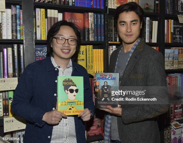 Jimmy O. Yang signs copies of his new book "How To American" at Book Soup on March 23, 2018 in West Hollywood, California.