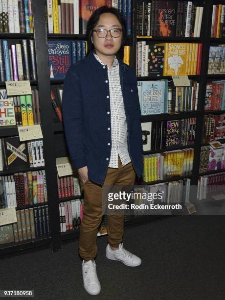 Jimmy O. Yang signs copies of his new book "How To American" at Book Soup on March 23, 2018 in West Hollywood, California.