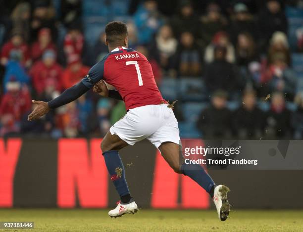 Ola Kamara of Norway during International Friendly between Norway v Australia at Ullevaal Stadion on March 23, 2018 in Oslo, Norway.