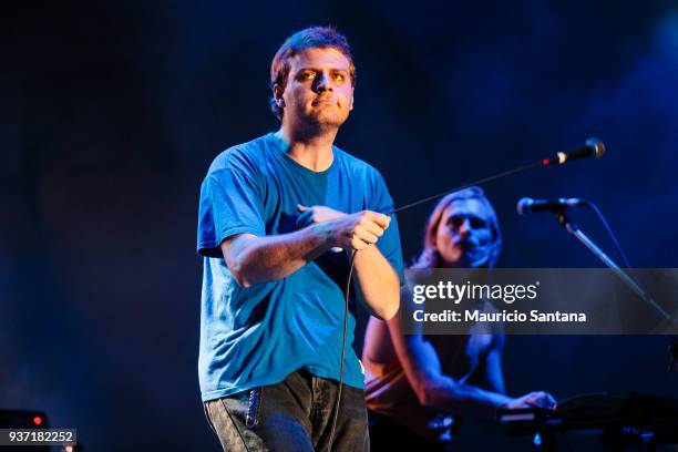 Mac DeMarco performs live on stage during the first day of Lollapalooza Brazil at Interlagos Racetrack on March 23, 2018 in Sao Paulo, Brazil.