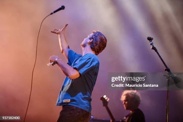 Mac DeMarco performs live on stage during the first day of Lollapalooza Brazil at Interlagos Racetrack on March 23, 2018 in Sao Paulo, Brazil.
