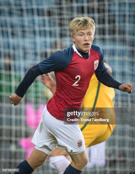 Birger Meling of Norway during International Friendly between Norway v Australia at Ullevaal Stadion on March 23, 2018 in Oslo, Norway.