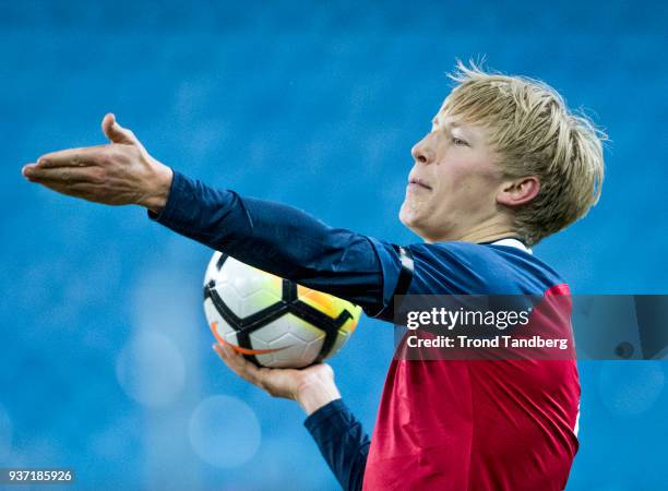 Birger Meling of Norway during International Friendly between Norway v Australia at Ullevaal Stadion on March 23, 2018 in Oslo, Norway.