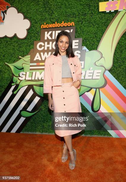 Corinne Foxx attends the Nickelodeon Kids' Choice Awards "Slime Soirée" on March 23, 2018 in Venice, CA.