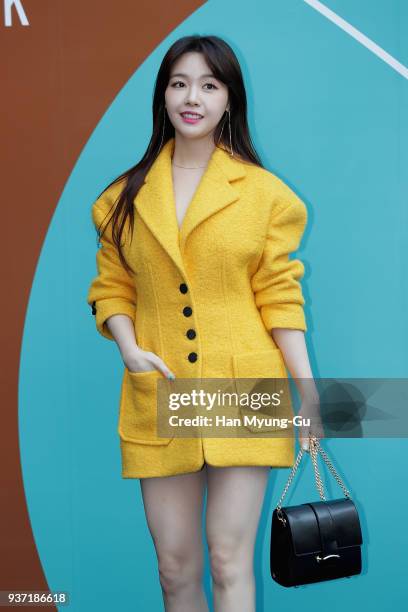 Bang Min-Ah of South Korean girl group Girl's Day attends the photocall for CHARM'S show during the HERA Seoul Fashion Week F/W 2018 at DDP on March...