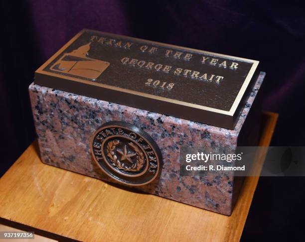 George Strait Honored as Texan of the Year at New Braunfels' Chamber of Commerce on March 23, 2018 in New Braunfels, Texas.