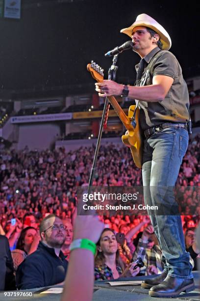 Brad Paisley performs at KFC YUM! Center on March 23, 2018 in Louisville, Kentucky.