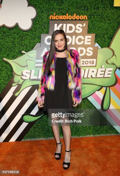 Lilimar Hernandez attends the Nickelodeon Kids' Choice Awards "Slime Soirée" on March 23, 2018 in Venice, CA.