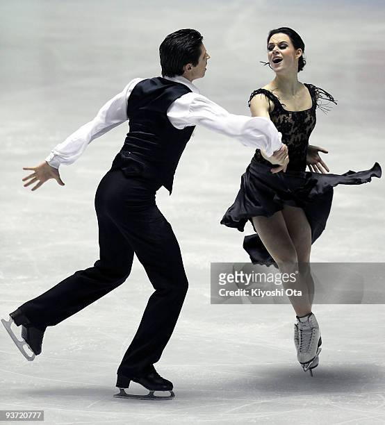 Tessa Virtue and Scott Moir of Canada compete in the Ice Dance Original Dance during the day one of the ISU Grand Prix of Figure Skating Final at...