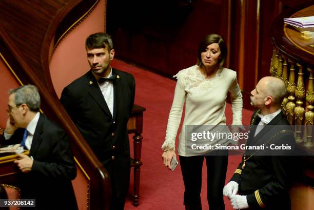 Anna Maria Bernini during the First sitting of the Senate of the XVIII Legislature, for the election of the President of the Senate on March 23, 2018...