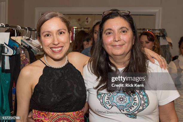 Designer Marisol Deluna and Ida De La Rosa attend the Marisol Deluna Foundation 1st Annual Community Fashion Show at the San Antonio Garden Center on...