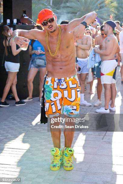 Reggaeton singer YeYe of Puerto Rico attends the Chuckie & Friends Party hosted by 93.5FM Revolution Radio Miami as part of Miami Music Week at the...
