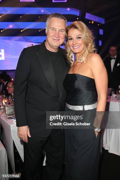 Franziska van Almsick and her boyfriend Juergen B. Harder during the Radio Regenbogen Award 2018 at Europapark Rust on March 23, 2018 in Rust,...