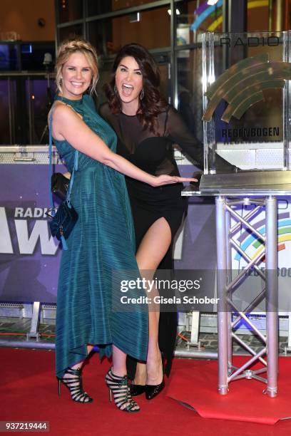 Monica Ivancan and her sister Miriam Mack during the Radio Regenbogen Award 2018 at Europapark Rust on March 23, 2018 in Rust, Germany.