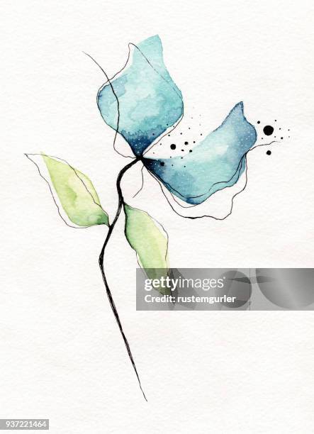 watercolor flower - pastel drawing stock illustrations
