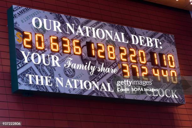 The National Debt Clock is a very very large digital display of the current gross national debt of the United States. It is mounted on a western...