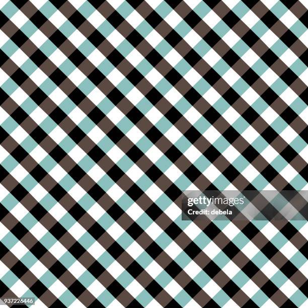 black and blue tablecloth argyle pattern - argyle background stock illustrations