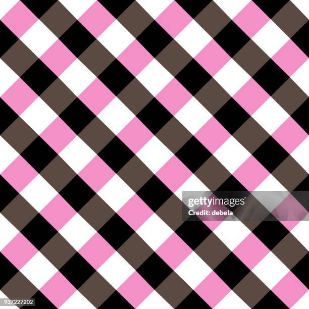 black and pink tablecloth argyle pattern - argyle pattern stock illustrations