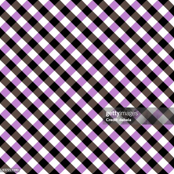 black and purple tablecloth argyle pattern - argyle background stock illustrations