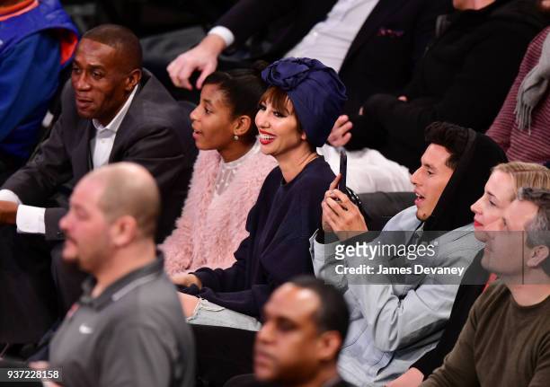Jackie Cruz attends New York Knicks Vs Minnesota Timberwolves game at Madison Square Garden on March 23, 2018 in New York City.
