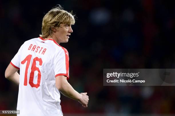 Dusan Basta of Serbia looks on during the International friendly football match between Morocco and Serbia. Morocco won 2-1 over Serbia.