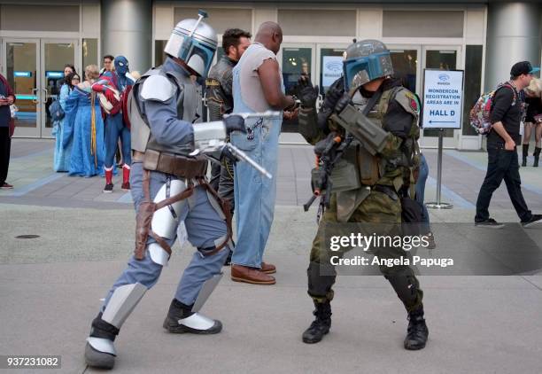 Cosplayers attend WonderCon 2018 at Anaheim Convention Center on March 23, 2018 in Anaheim, California.