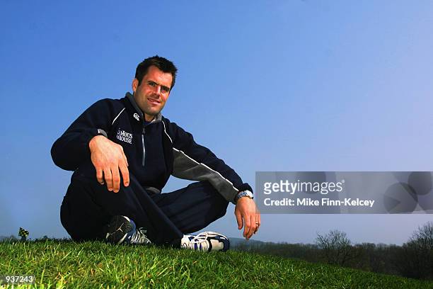 Winger Kenny Logan relaxes during a Scotland Rugby Press Day prior to the Six Nations match versus Wales at the Celtic Manor resort in Newport....