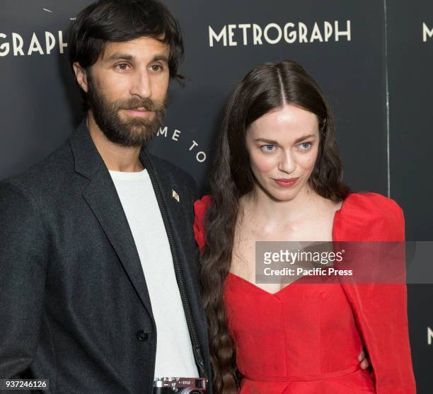 Ariel Schulman and Hailey Gates attend Metrograph 2nd Anniversary party at Metrograph.
