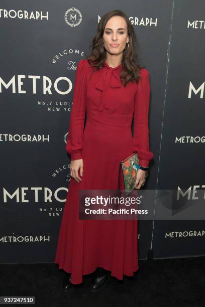 Sophie Auster wearing dress by Reformation attends Metrograph 2nd Anniversary party at Metrograph.