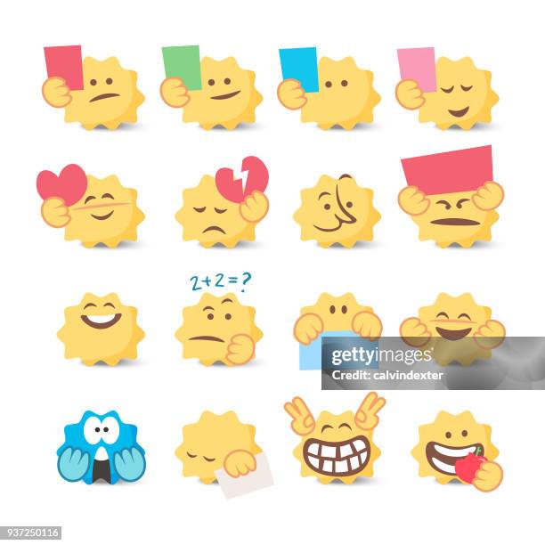 emoticons collection - eating dates stock illustrations