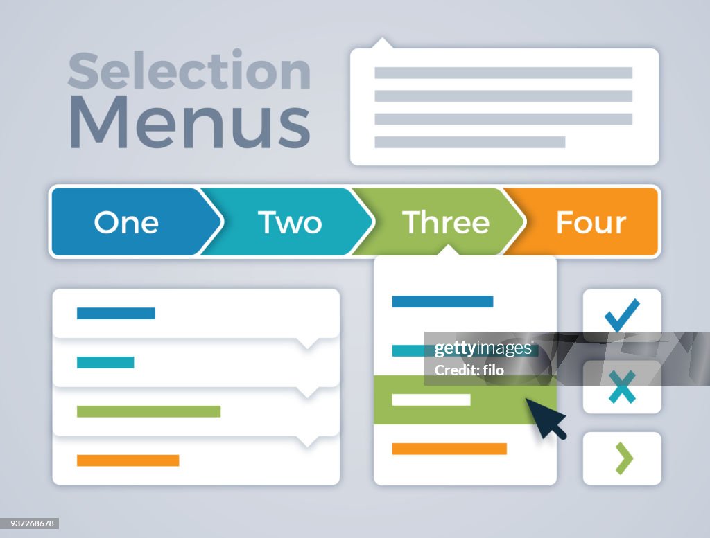Selection Menu Templates High-Res Vector Graphic - Getty Images