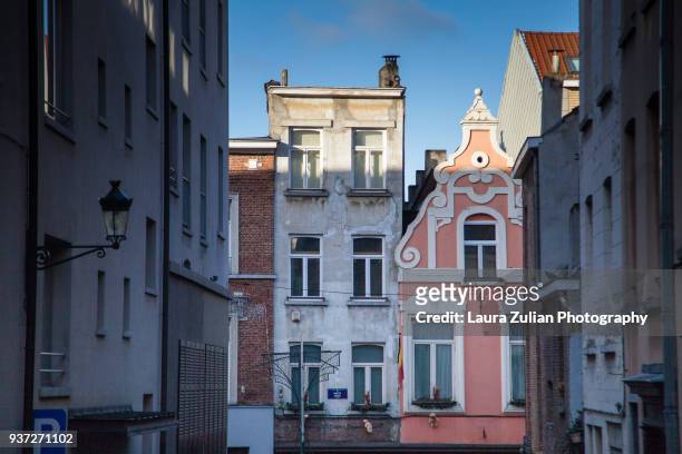 typical brussels houses - laura zulian foto e immagini stock