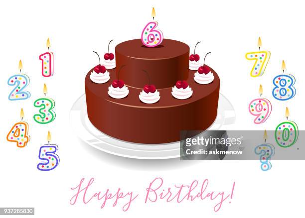 ilustrações, clipart, desenhos animados e ícones de bolo de aniversário - vela de aniversário
