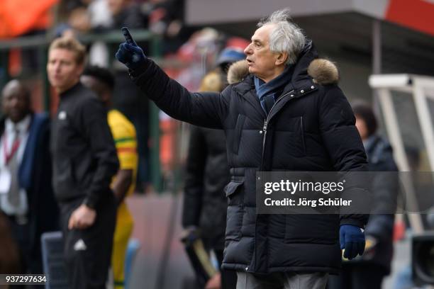 Coach Vahid Halilhodzic of Japan during the International friendly match between Japan and Mali at the Stade de Sclessin on March 23, 2018 in Liege...
