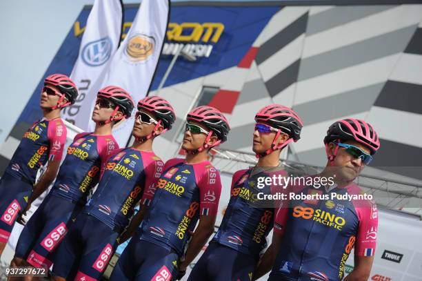 Thailand Continental Cycling Team pose during Stage 7 of the Le Tour de Langkawi 2018, Nilai-Muar 222.4 km on March 24, 2018 in Muar, Malaysia.